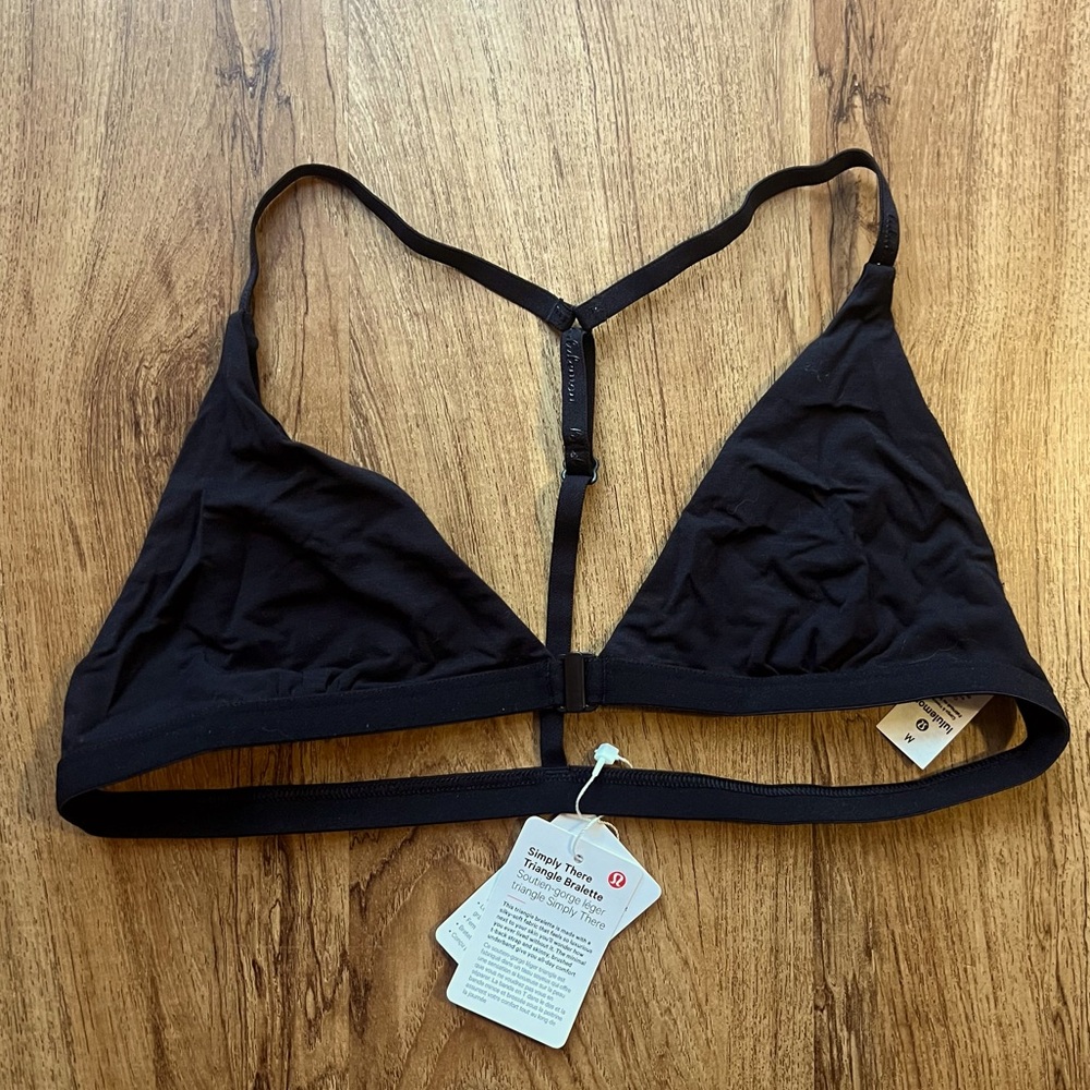 NWT Lululemon Simply There Triangle Bralette Black Modal Jersey Size Medium